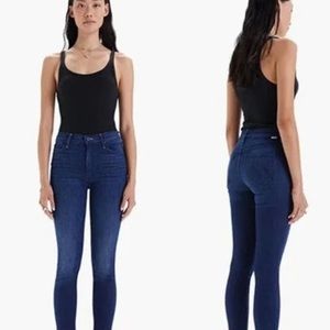 Skinny jeans, cropped at ankle, buttery soft.